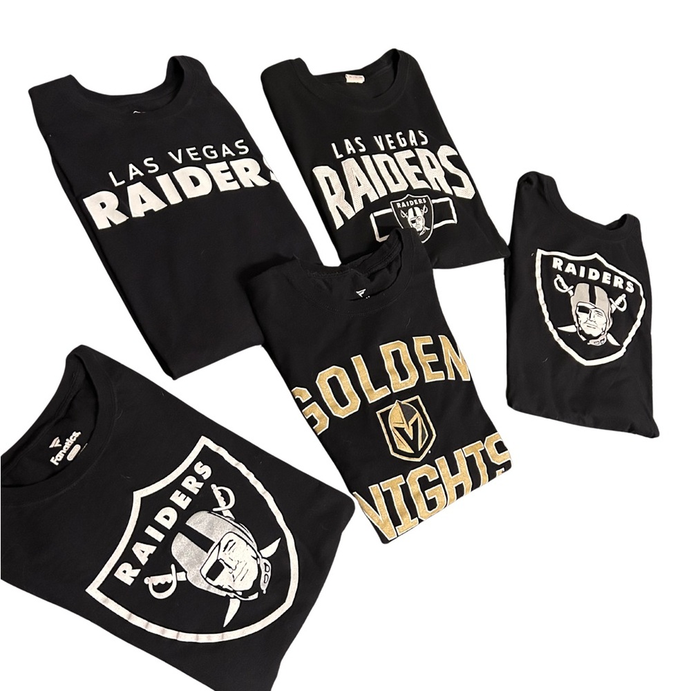 Las Vegas Raiders / Golden Knights Black T-Shirt Bundle